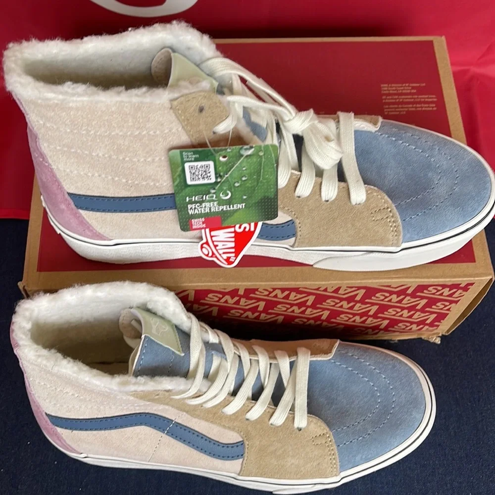 Vans Sk8-Hi Tapered Pig Suede/Sherpa Multi Co VN0A7Q5PMUL WMNS Platforms